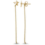Star Drop Dangle Celestial Earrings Box Chain 925 Sterling Silver Choose Color