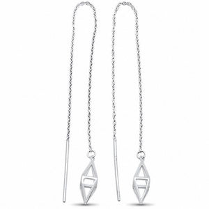 Plain Threader Earrings 925 Sterling Silver