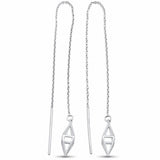 Plain Threader Earrings 925 Sterling Silver