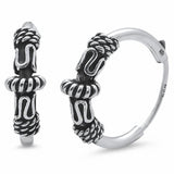 Bali Hoop Earrings 925 Sterling Silver Choose Color