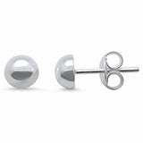 5mm Half Ball Button Stud Earrings 925 Sterling Silver Choose Color