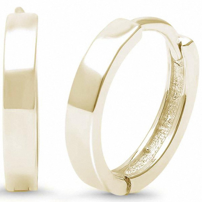 12mmx2mm Plain Huggie Hoop Earrings Earrings 925 Sterling Silver Choose Color