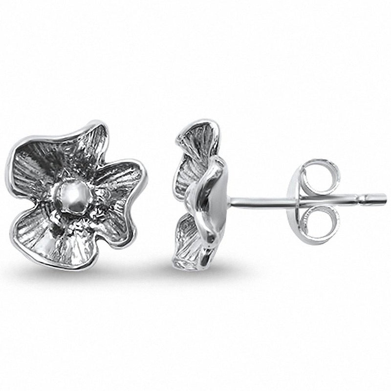 Flower Stud Earrings 925 Sterling Silver Choose Color