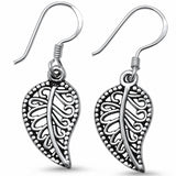 Leaf Drop & Dangle Earrings 925 Sterling Silver Fish Hook Choose Color