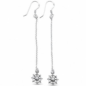 Wheel Drop Dangle Earring 925 Sterling Silver