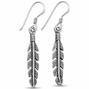 Feather Fishhook Earrings Hook 925 Sterling Silver Choose Color
