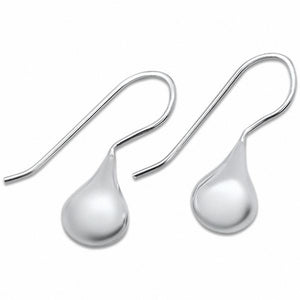 Pear Teardrop Fishhook Earrings 925 Sterling Silver