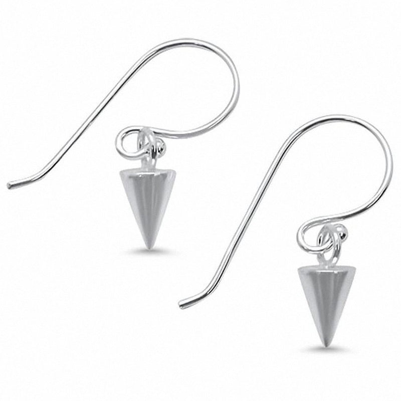 Plain Spike Earrings 925 Sterling Silver