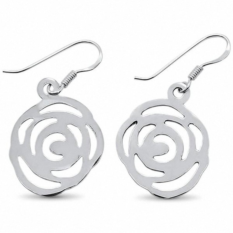 Flower Hook Earrings 925 Sterling Silver
