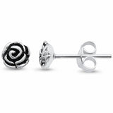 Rose Stud Earrings 925 Sterling Silver Choose Color