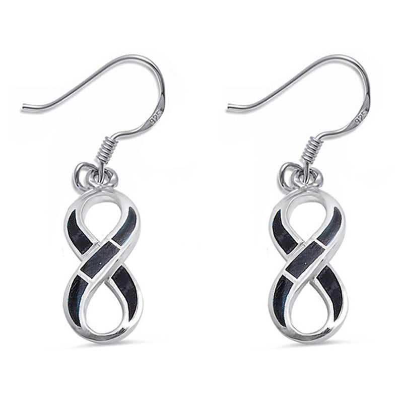 31mm Infinity Dangle Earring 925 Sterling Silver Crisscross Infinity Drop fish hook Earrings Choose Color - Blue Apple Jewelry