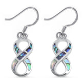 31mm Infinity Dangle Earring 925 Sterling Silver Crisscross Infinity Drop fish hook Earrings Choose Color - Blue Apple Jewelry