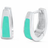 12mm Huggie Earrings Hoop Simulated Rainbow Abalone 925 Sterling Silver
