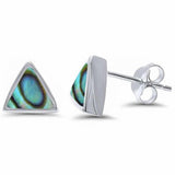 Solitaire Triangle Stud Earrings 925 Sterling Silver