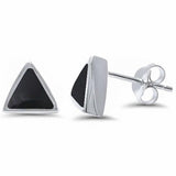 Solitaire Triangle Stud Earrings 925 Sterling Silver