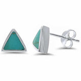 Solitaire Triangle Stud Earrings 925 Sterling Silver