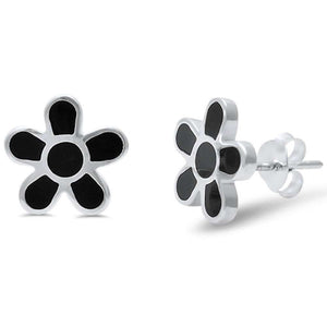 11mm Flower Earrings 925 Sterling Silver Flower Stud Earring Choose Color - Blue Apple Jewelry