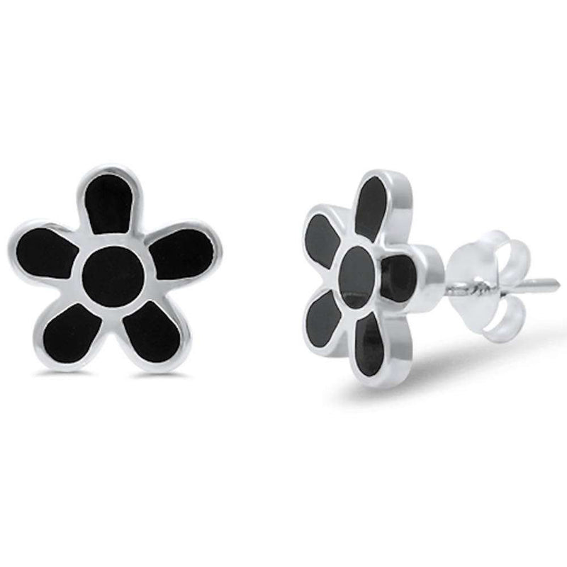 11mm Flower Earrings 925 Sterling Silver Flower Stud Earring Choose Color - Blue Apple Jewelry