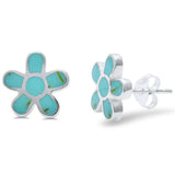 11mm Flower Earrings 925 Sterling Silver Flower Stud Earring Choose Color - Blue Apple Jewelry