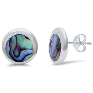 11mm Half Ball Earring Button Moon Stud Earrings 925 Sterling Silver Choose Color - Blue Apple Jewelry