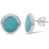 11mm Half Ball Earring Button Moon Stud Earrings 925 Sterling Silver Choose Color - Blue Apple Jewelry