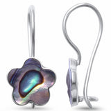 Flower Earrings 925 Sterling Silver Choose Color Lever Back