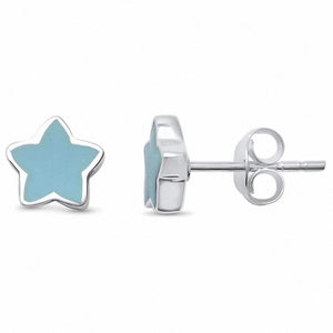 Star Stud Earrings 925 Sterling Silver Choose Color