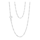 1.6MM 025 Rhodium Plated Singapore Chain .925 Sterling Silver Length "16-20"