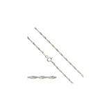 1.6MM Singapore Chain .925 Solid Sterling Silver Sizes "7-26"