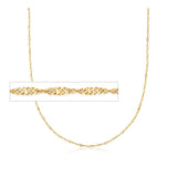 1.6MM 025 Yellow Gold Singapore Chain .925 Sterling Silver Sizes "7-20"