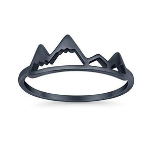 Mountain Band Ring Solid 925 Sterling Silver