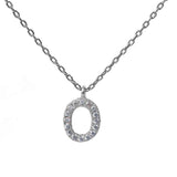 Oval Pendant 18" Necklace Round Pave Cubic Zirconia 925 Sterling Silver Choose Color - Blue Apple Jewelry