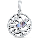 Round Bird Pendant 925 Sterling Silver