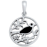 Round Bird Pendant 925 Sterling Silver