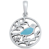Round Bird Pendant 925 Sterling Silver
