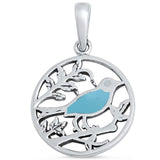 Round Bird Pendant 925 Sterling Silver