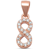 Infinity Pendant Crisscross Round Pave Cubic Zirconia 925 Sterling Silver Choose Color - Blue Apple Jewelry