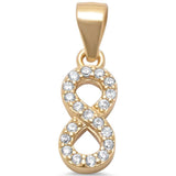 Infinity Pendant Crisscross Round Pave Cubic Zirconia 925 Sterling Silver Choose Color - Blue Apple Jewelry