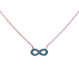 Dainty Infinity Pendant 18" Necklace Round Simulated Nano Turquoise 925 Sterling Silver Choose Color - Blue Apple Jewelry