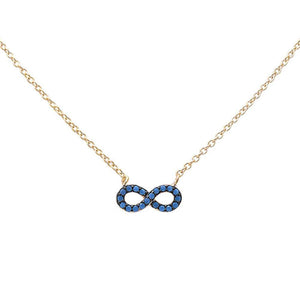 Dainty Infinity Pendant 18" Necklace Round Simulated Nano Turquoise 925 Sterling Silver Choose Color - Blue Apple Jewelry