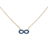 Dainty Infinity Pendant 18" Necklace Round Simulated Nano Turquoise 925 Sterling Silver Choose Color - Blue Apple Jewelry