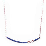 Fashion Infinity Necklace Pendant 925 Sterling Silver Round Simulated Stone