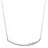 Fashion Infinity Necklace Pendant 925 Sterling Silver Round Simulated Stone