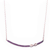 Fashion Infinity Necklace Pendant 925 Sterling Silver Round Simulated Stone