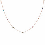 Muticolored Simulated Stone Cubic Zirconia by the Yard 925 Sterling Silver 18" Necklace