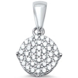 Micro Pave Pendant Charm Simulated Cubic Zirconia 925 Sterling Silver Choose Color
