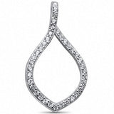 Teardrop Pendant Pear Shape Charm Round Cubic Zirconia 925 Sterling Silver Choose Color