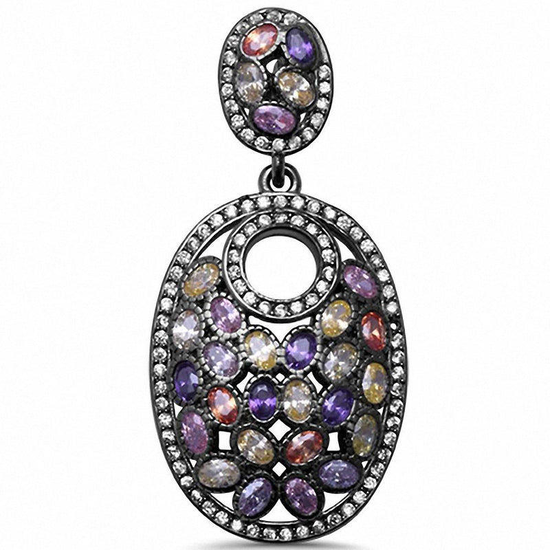 Multicolored & CZ Pendant 925 Sterling Silver