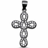Infinity Cross Pendant 925 Sterling Silver Choose Color