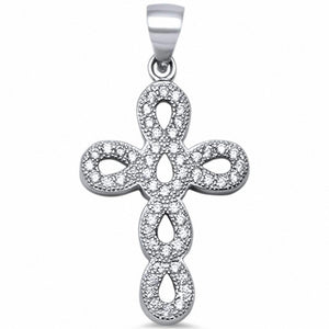 Infinity Cross Pendant 925 Sterling Silver Choose Color